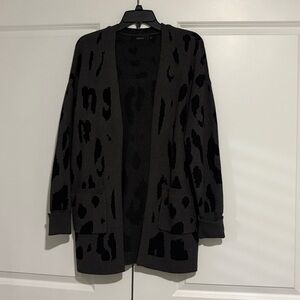 Animal print cardigan sweater